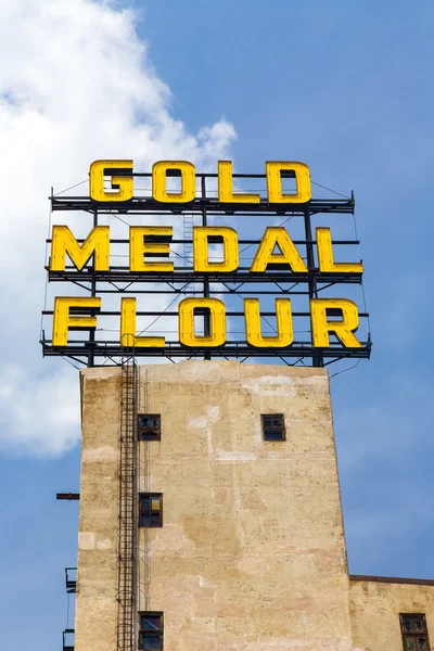 O sinal da farinha da medalha de ouro — Fotografia de Stock