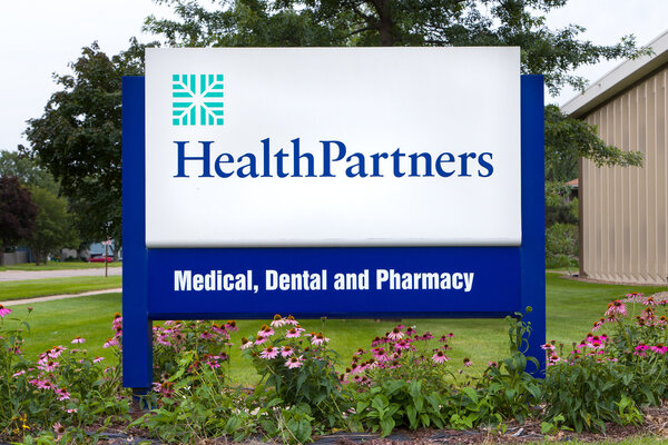 HealthPartners Clinic Sign and Logo. Headquarters Building