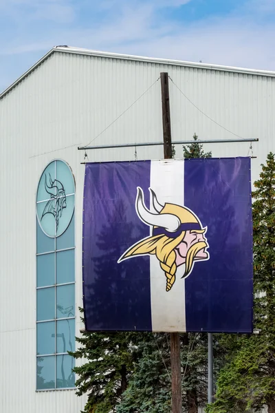 Minnesota Vikings praktyki obiektu i flaga — Zdjęcie stockowe