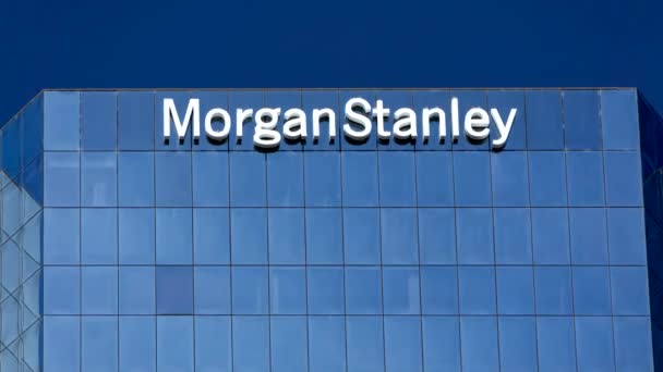 Morgan Stanley Edificio y Logo — Vídeo de stock