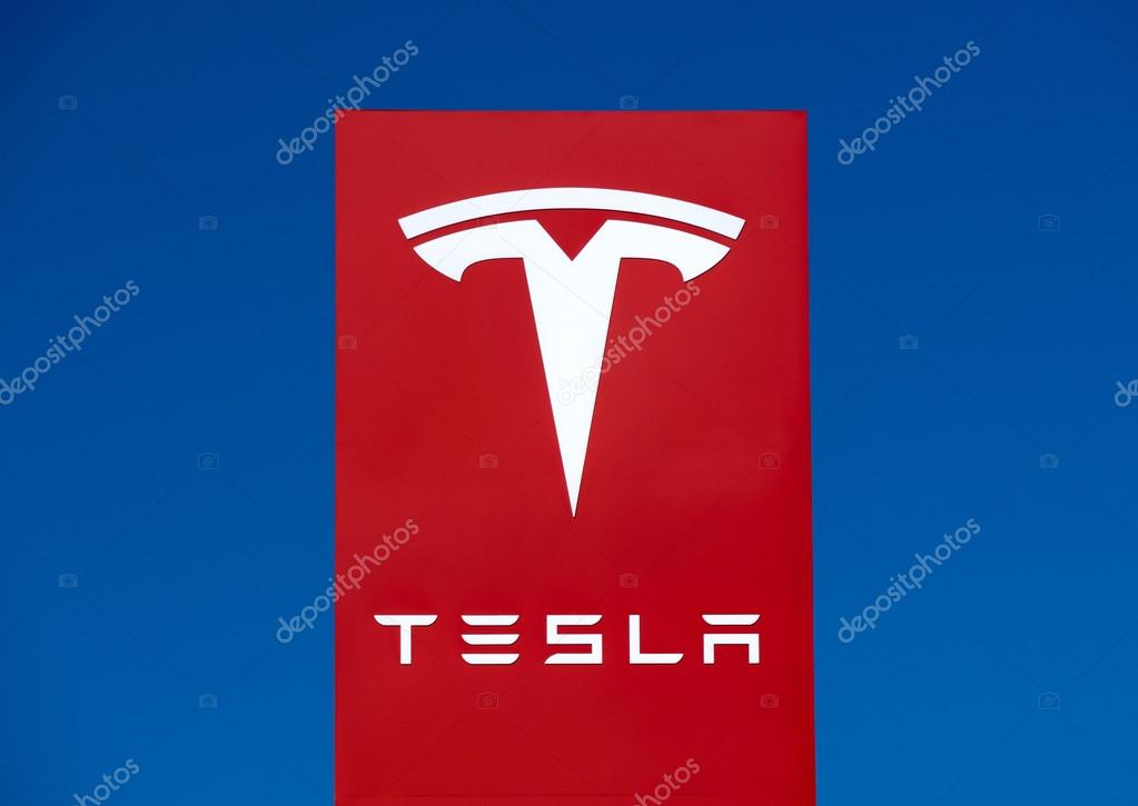 BUENA PARK, CA/USA - OCTOBER 10, 2015: Tesla Motors automobile sign. Tesla Motors, Inc. is an American automotive and energy storage company.