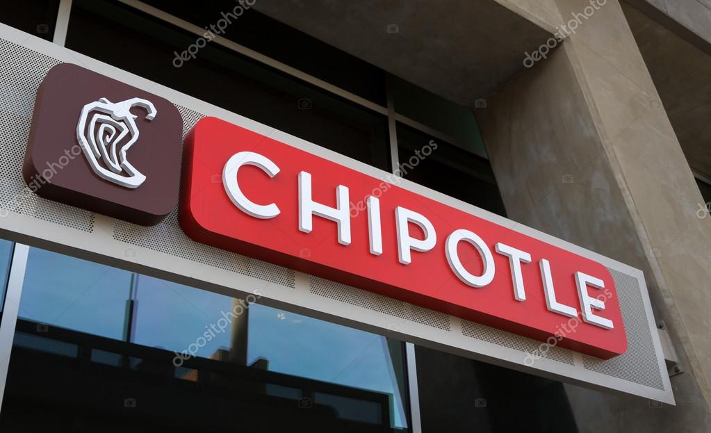 GLENDALE, CA/USA - OCTOBER 24, 2015: Chipolte Mexican Grill sign. Chipolte is a chain of  casual dining restaurants specializing in burritos and tacos.