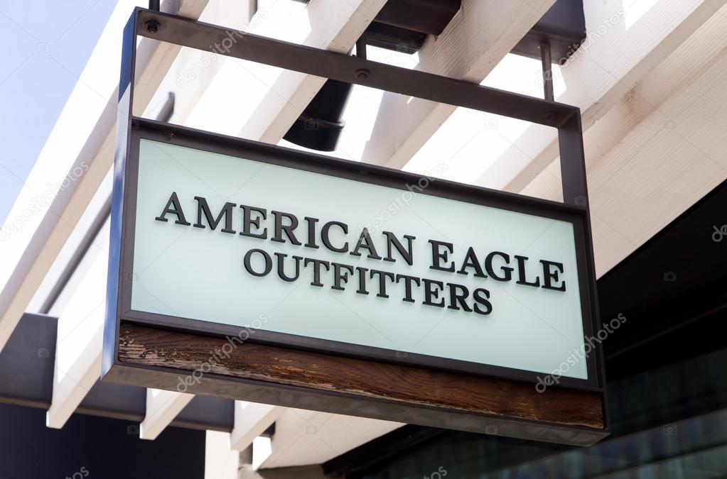 GLENDALE, CA/USA - OCTOBER 24, 2015: American Eagle Outfitters store exterior and sign. American Eagle Outfitters is an American clothing and accessories retailer.