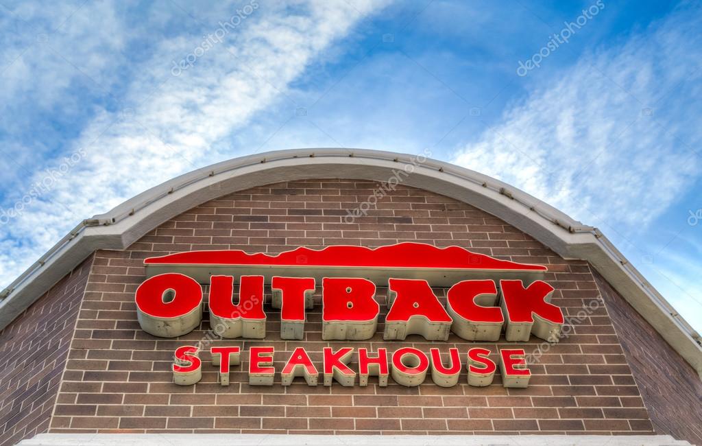 GLENDALE, CA/USA - OCTOBER 24, 2015: Outback Steakhouse exterior and sign. Outback Steakhouse is an Australian-themed American casual dining restaurant chain.