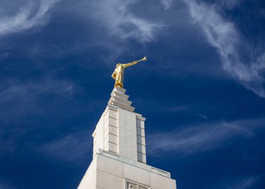 Angel Moroni Statue Atop the Los Angeles California Temple clipart