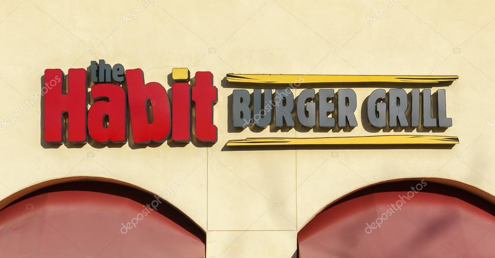 SANTA CLARITA, CA/USA - DECEMBER 28, 2015: The Habit Burger Grill exterior and logo. The Habit is a fast casual restaurant chain.