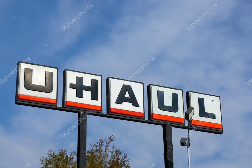 ALTADENA, CA/USA - JANUARY 16, 2016: U-Haul sign and logo. U-Haul is a moving equipment and storage rental company based in Phoenix, Arizona.