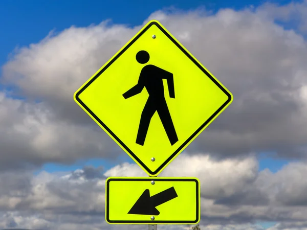Gele Crosswalk straat teken — Stockfoto