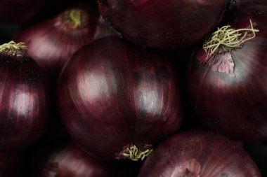 tatlı kırmızı soğanlar arka planda