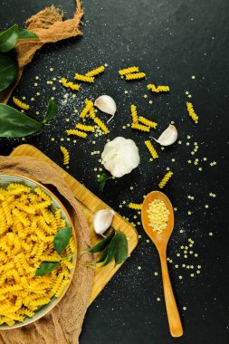 Makarna çeşitleri. Yemek pişirme konsepti. menü konsepti