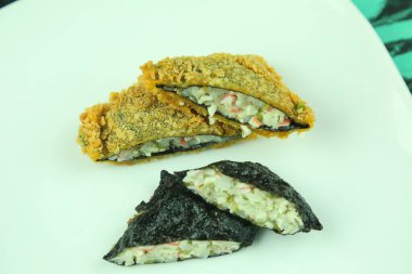 Çeşitli suşi çeşitleri, yakın çekim görüntüsü.