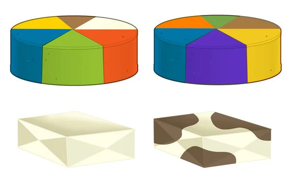 Queijo embalado em desenhos animados - isolado — Fotografia de Stock