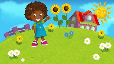 Bir çocuk ile doğa manzara