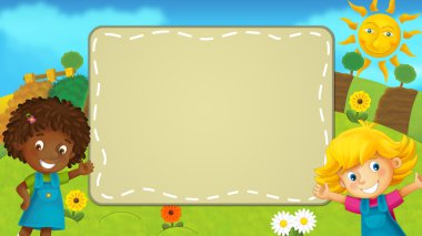 Doğa sahne olan bir çocuk - çerçeve