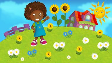 Bir çocuk ile doğa manzara