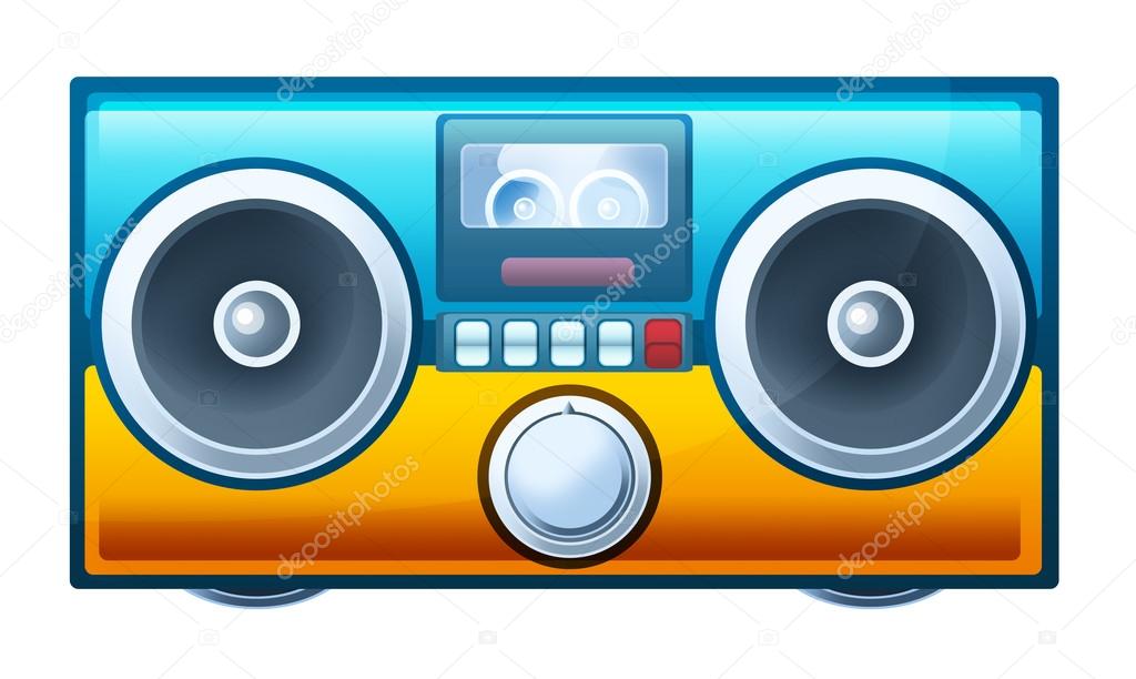 Cartoon radio with cassette player and recorder