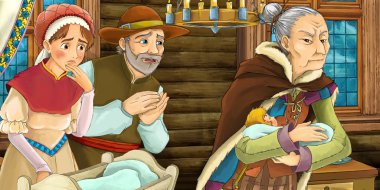 beşikteki küçük çocukla evli çift