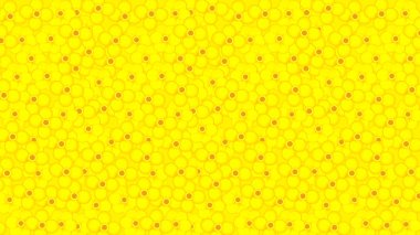 Çizgi film çiçek desenli - sarı çiçek