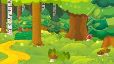 Cartoon forest scene