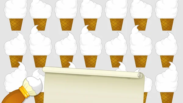 Cartoon background with ice cream — Stock Photo, Image