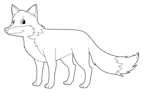 Cartoon animal - fox - isolated - coloring page — Stock Photo, Image