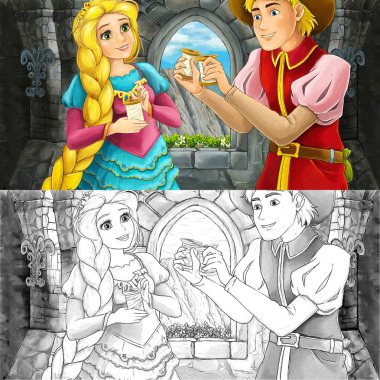 mutlu çift kale odada konuşuyor 