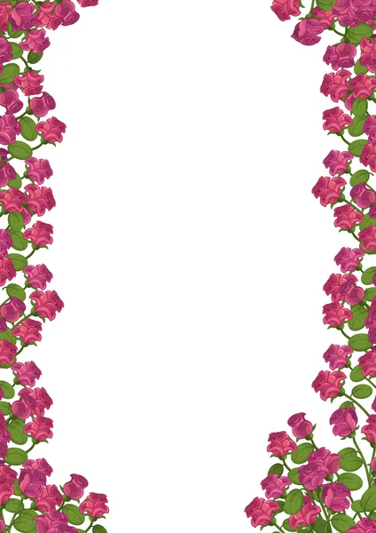 Moldura de desenhos animados com rosas - isolado — Fotografia de Stock