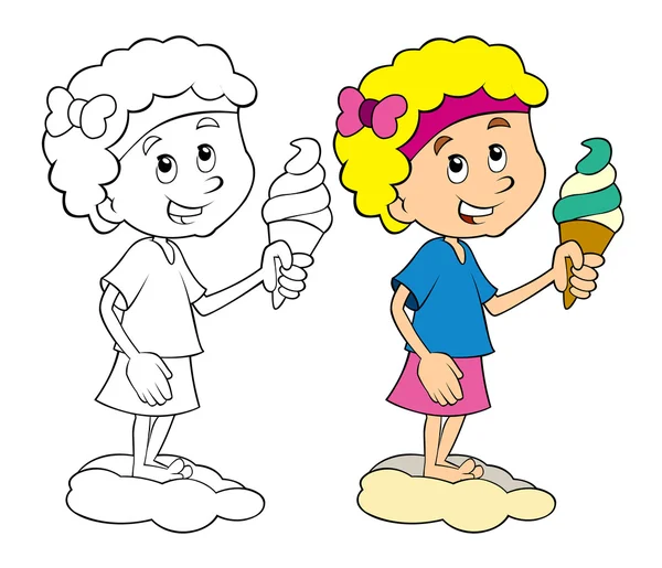 Download Cartoon girl with icecream — Stock Photo © illustrator_hft ...
