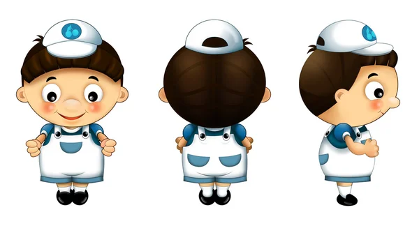 Cartoon character - waiter - isolated - illustration for children — Stock Photo, Image