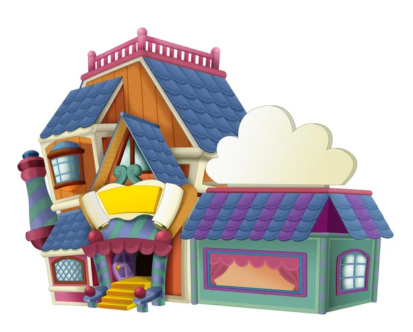 Cartoon huis - winkel - illustratie voor kinderen — Stockfoto