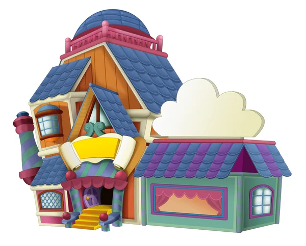 Cartoon huis - winkel - illustratie voor kinderen — Stockfoto