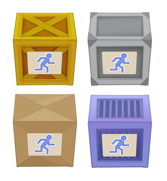 Мультфильм набор коробок - изолированные — стоковое фото