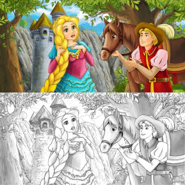 gizli Kulesi ve Prenses karşılaşan Prens