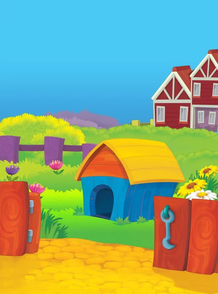 Cartoon farm scene - empty - for different usage - illustration for children — Stock Photo, Image