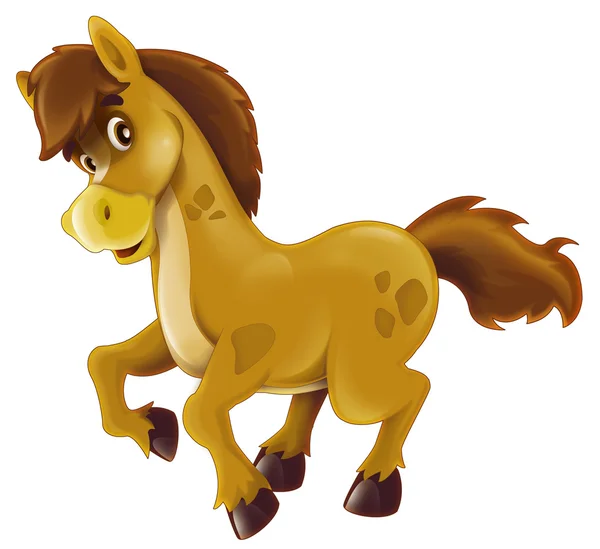 Karikatür mutlu at - çocuklar için illüstrasyon izole-