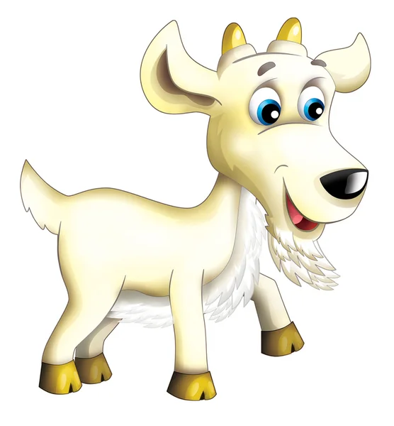 Kreslený šťastná koza - izolované - ilustrace pro děti — Stock fotografie