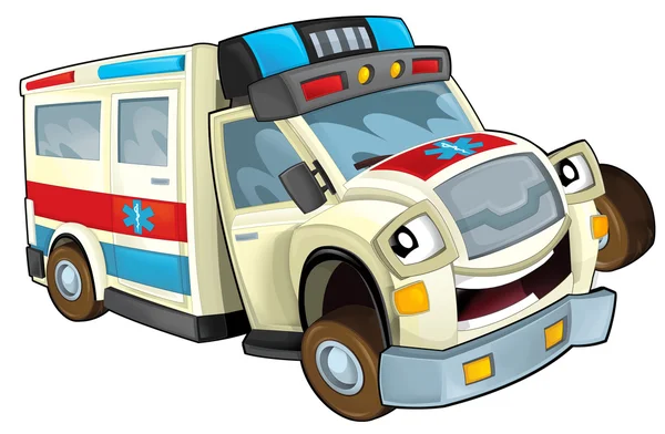 Automóvil de ambulancia de dibujos animados — Foto de Stock