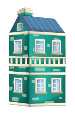 -Evin - taş daireler - illüstrasyon izole - bina çizim çocuklar için çizgi film