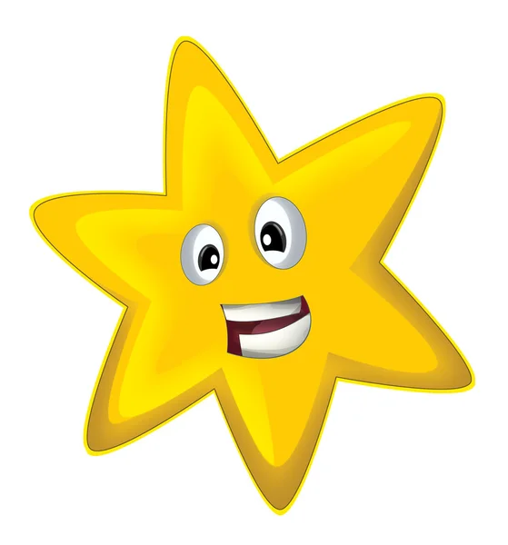 Cartoon happy star - isolerade - illustration för barn — Stockfoto