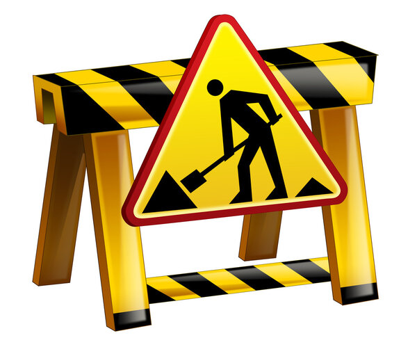 Мультипликационный дорожный блок - баррикада
 