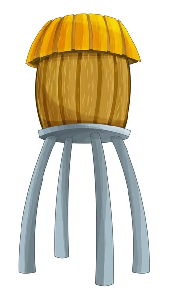 Cartoon wooden silo — Stock Photo, Image