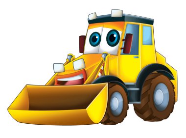 Renkli karikatür Ekskavatör