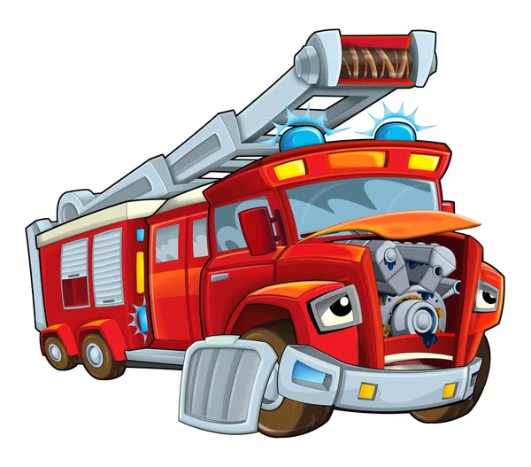 Firetruck Red Cartoon — Stock fotografie