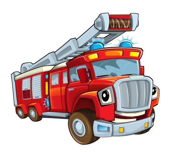 Roter Cartoon-Feuerwehrwagen — Stockfoto