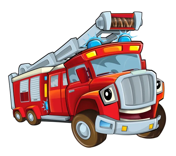 Röd Cartoon brandbil — Stockfoto