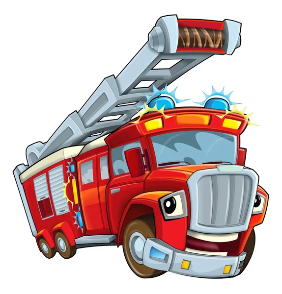 Roter Cartoon-Feuerwehrwagen — Stockfoto