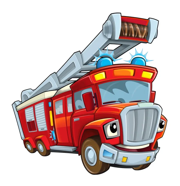 Roter Cartoon-Feuerwehrwagen — Stockfoto