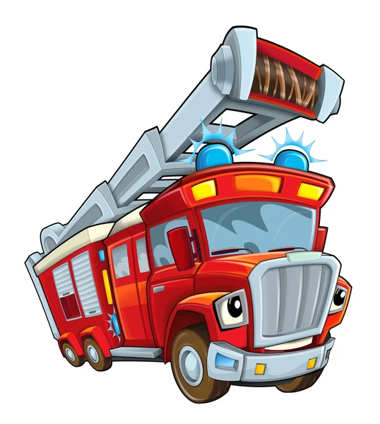 Roter Cartoon-Feuerwehrwagen — Stockfoto