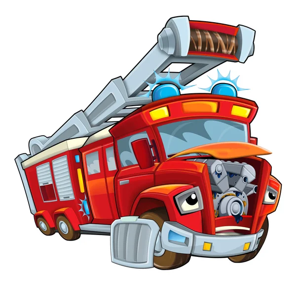 Firetruck Red Cartoon — Stock fotografie