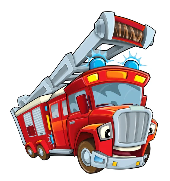 Roter Cartoon-Feuerwehrwagen — Stockfoto